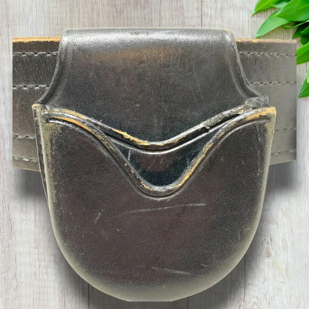Vintage Bucheimer Clark Black Leather Tactical Buckleless Belt Safariland Gear